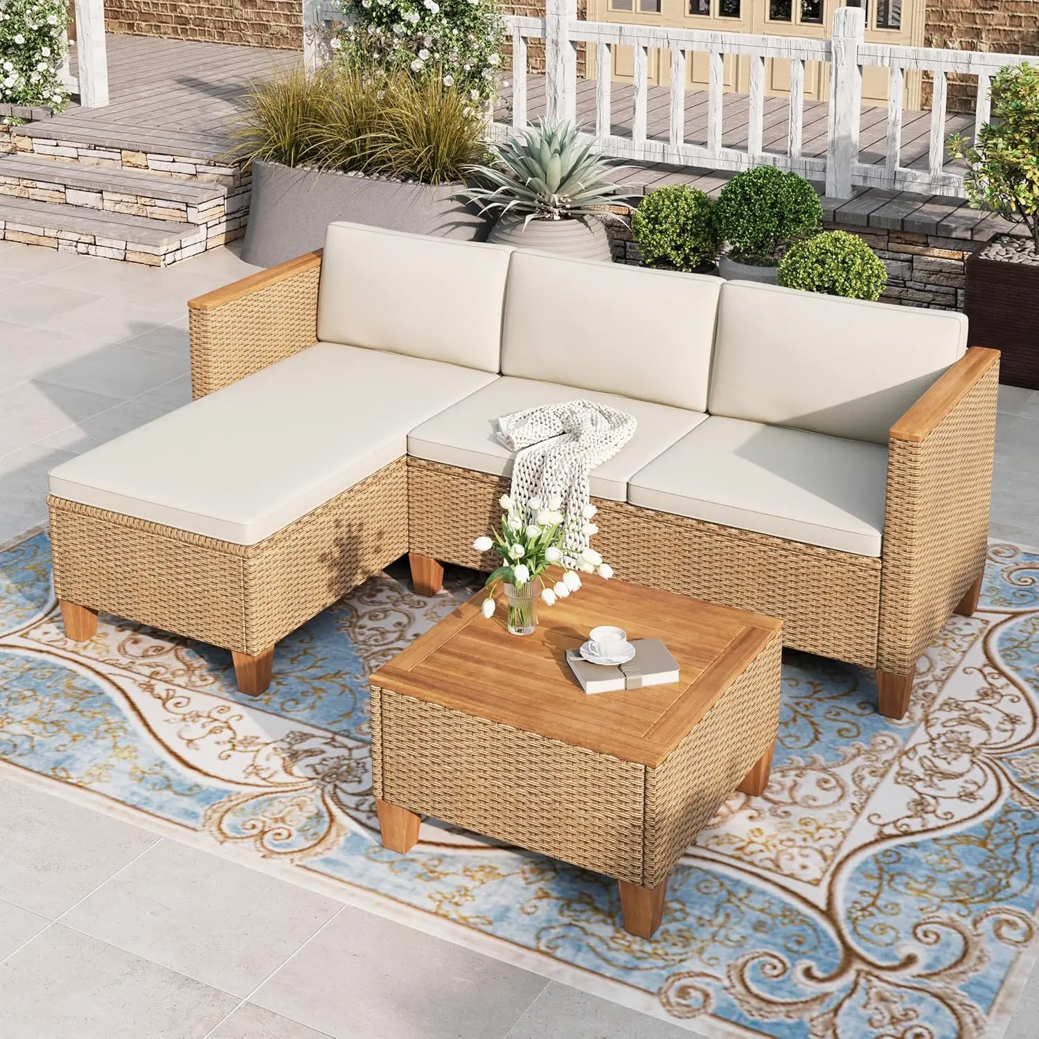 Outdoor Furniture Yellow - Small Patio Furniture Set, 3 Pieces