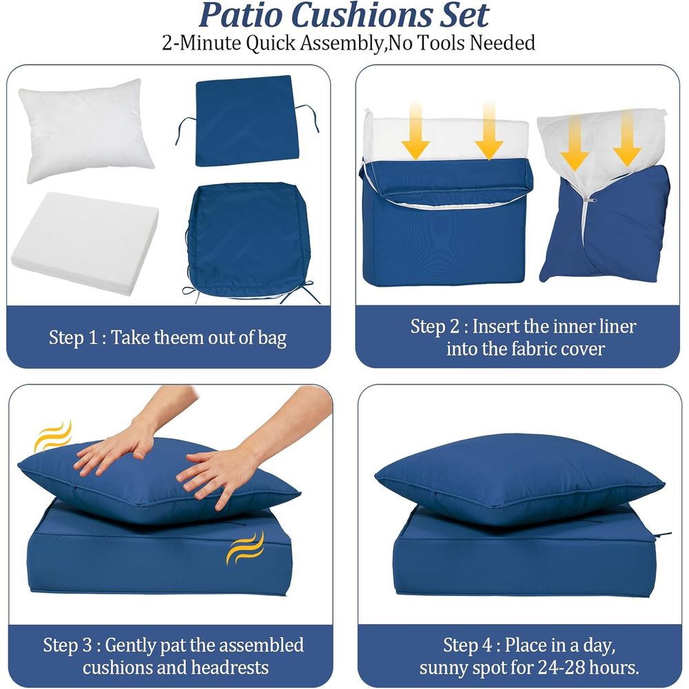 24x24 Outdoor Deep Seat Cushio - Outdoor Furniture Patio ulasan dan harga
