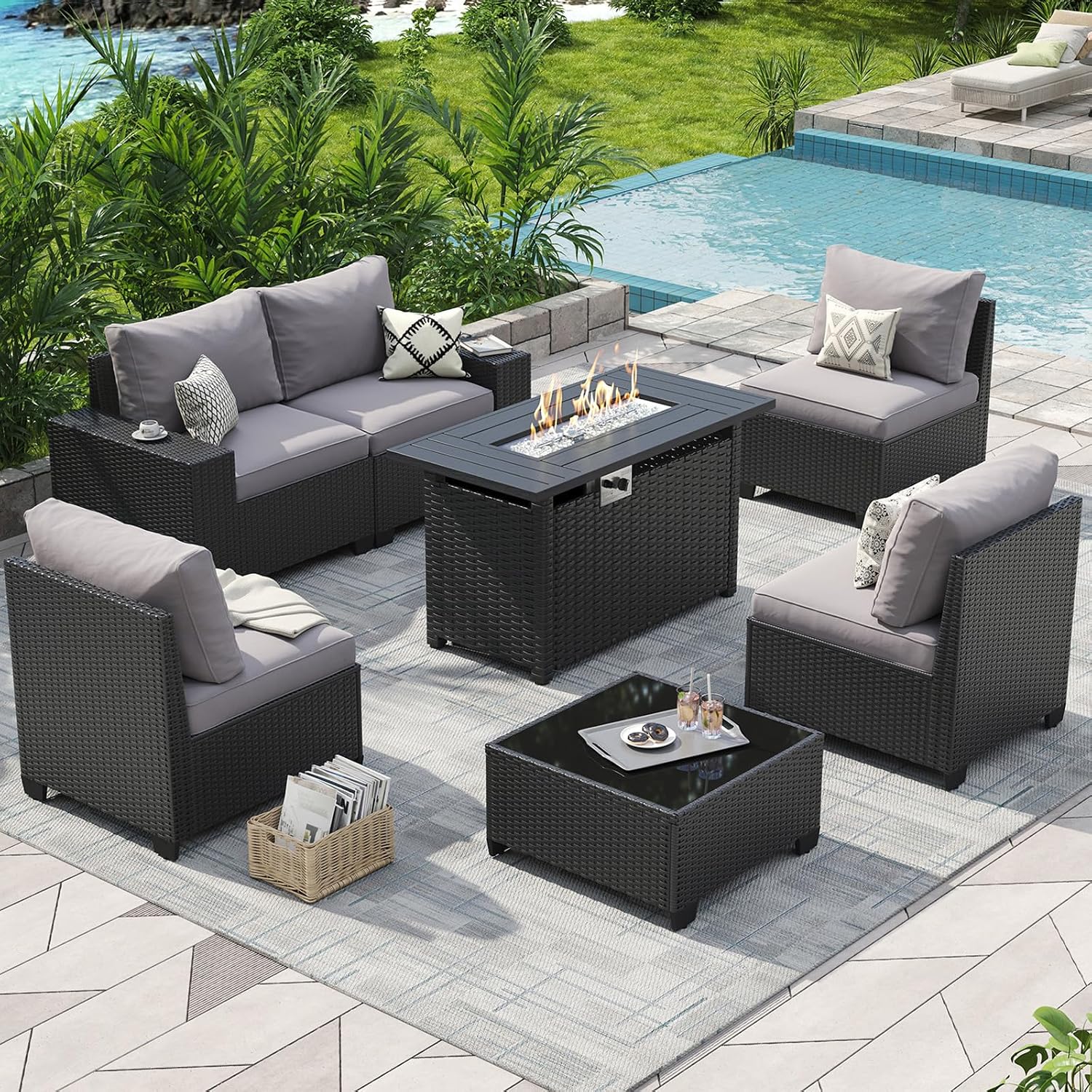 Outdoor Patio Furniture Set 44 - Outdoor Furniture Set With Fire Pit ulasan dan harga