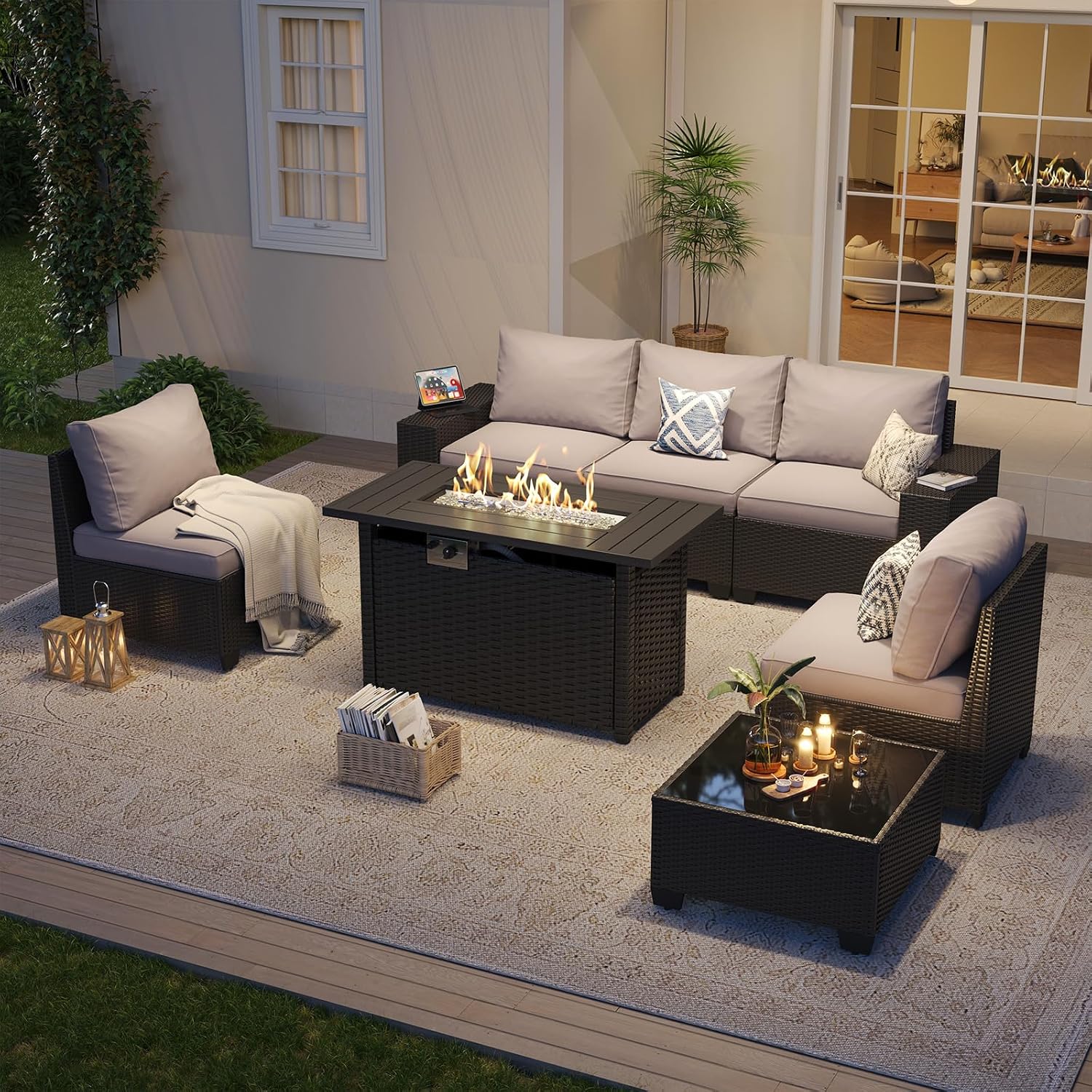 Outdoor Patio Furniture Set 44 - Outdoor Furniture Set With Fire Pit ulasan dan harga