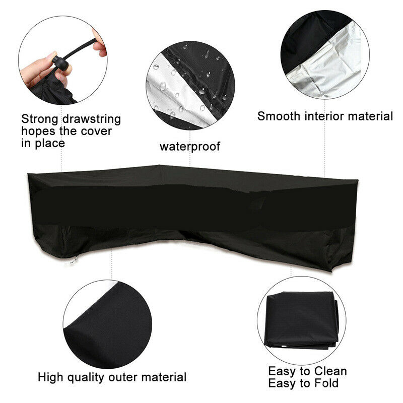 L Shape Furniture Waterproof   - Outdoor Furniture Black ulasan dan harga