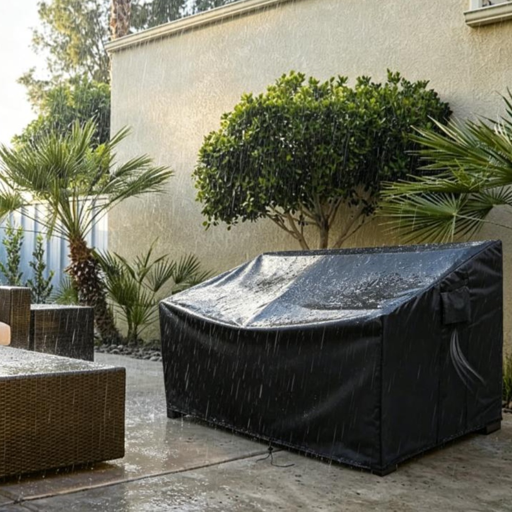 Heavy-Duty Patio Sofa Cover Wa - Outdoor Furniture Black ulasan dan harga