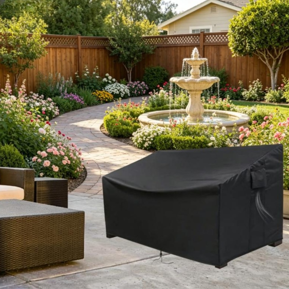 Heavy-Duty Patio Sofa Cover Wa - Outdoor Furniture Black ulasan dan harga