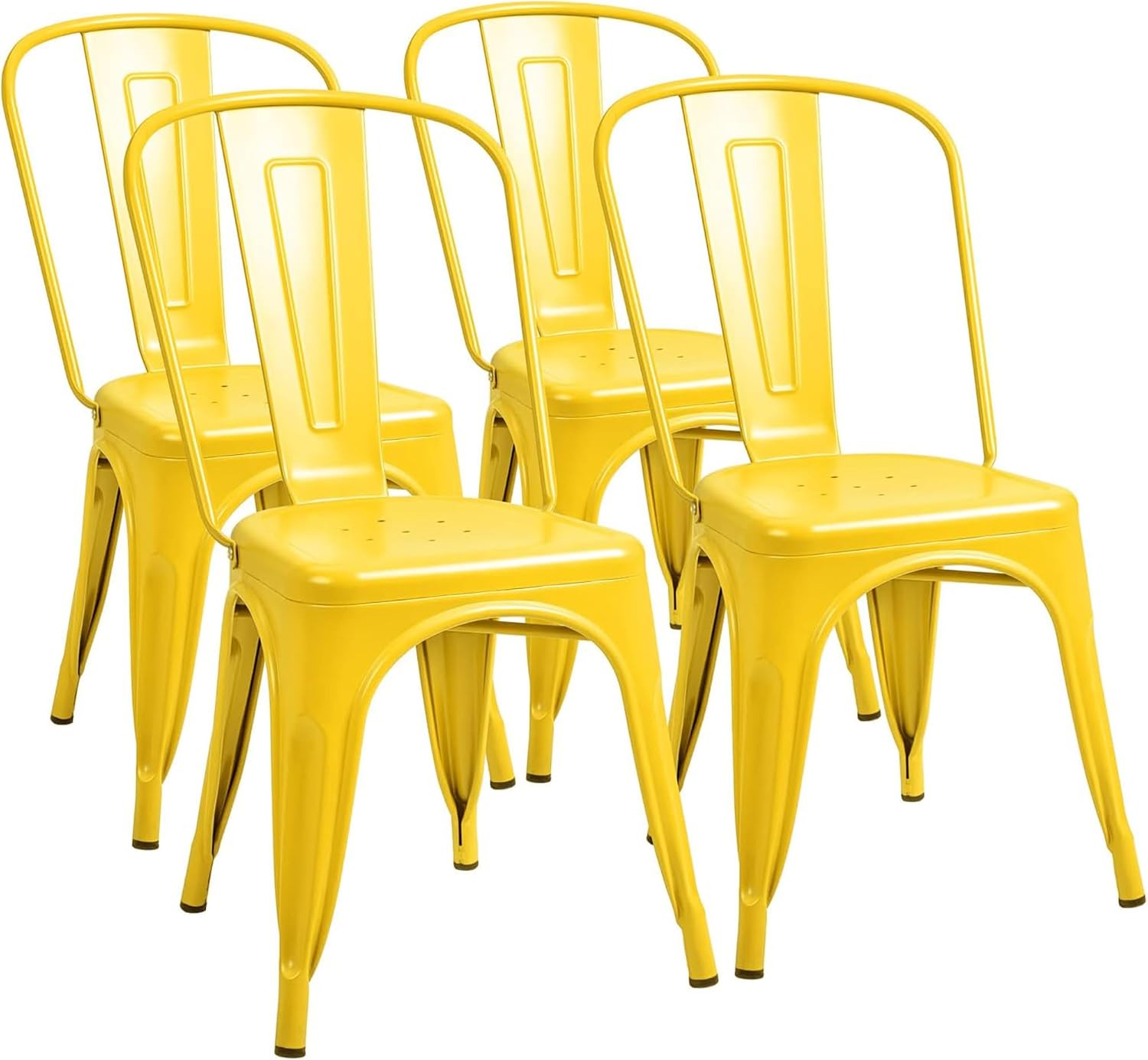 Metal Dining Chairs Set Of 4 I - Outdoor Furniture Yellow ulasan dan harga