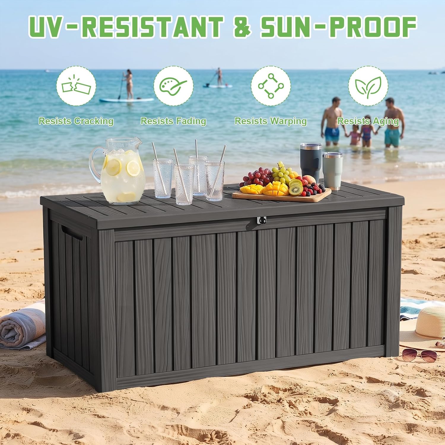 200 Gallon Lockable Resin Deck - Outdoor Furniture Black ulasan dan harga