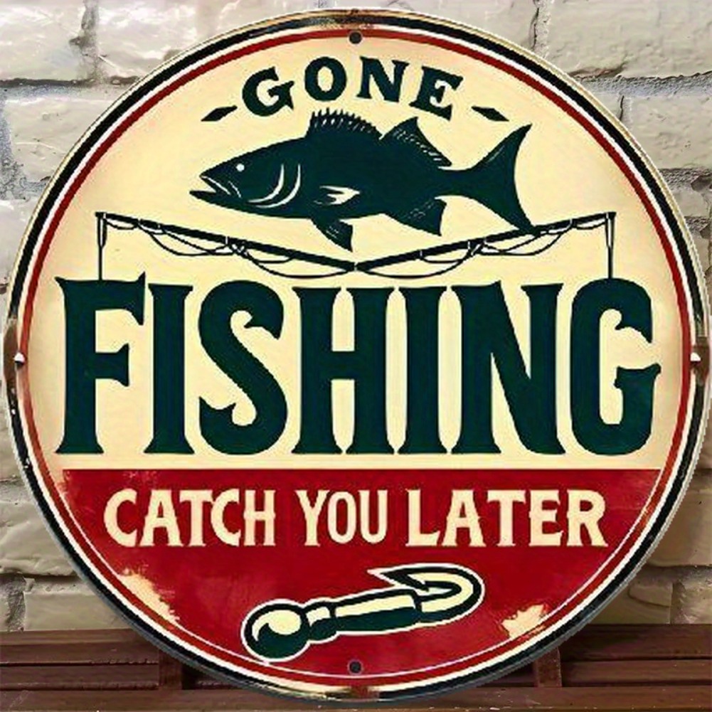Vintage Fishing Aluminum Sign  - Outdoor Furniture Shop ulasan dan harga