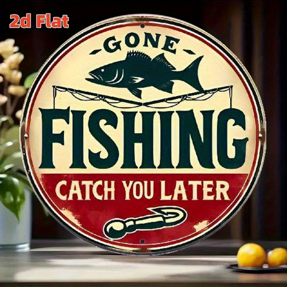 Vintage Fishing Aluminum Sign  - Outdoor Furniture Shop ulasan dan harga