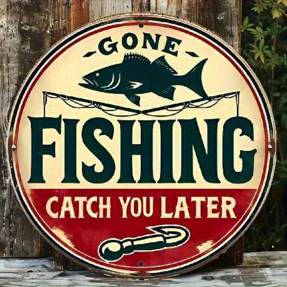 Vintage Fishing Aluminum Sign  - Outdoor Furniture Shop ulasan dan harga