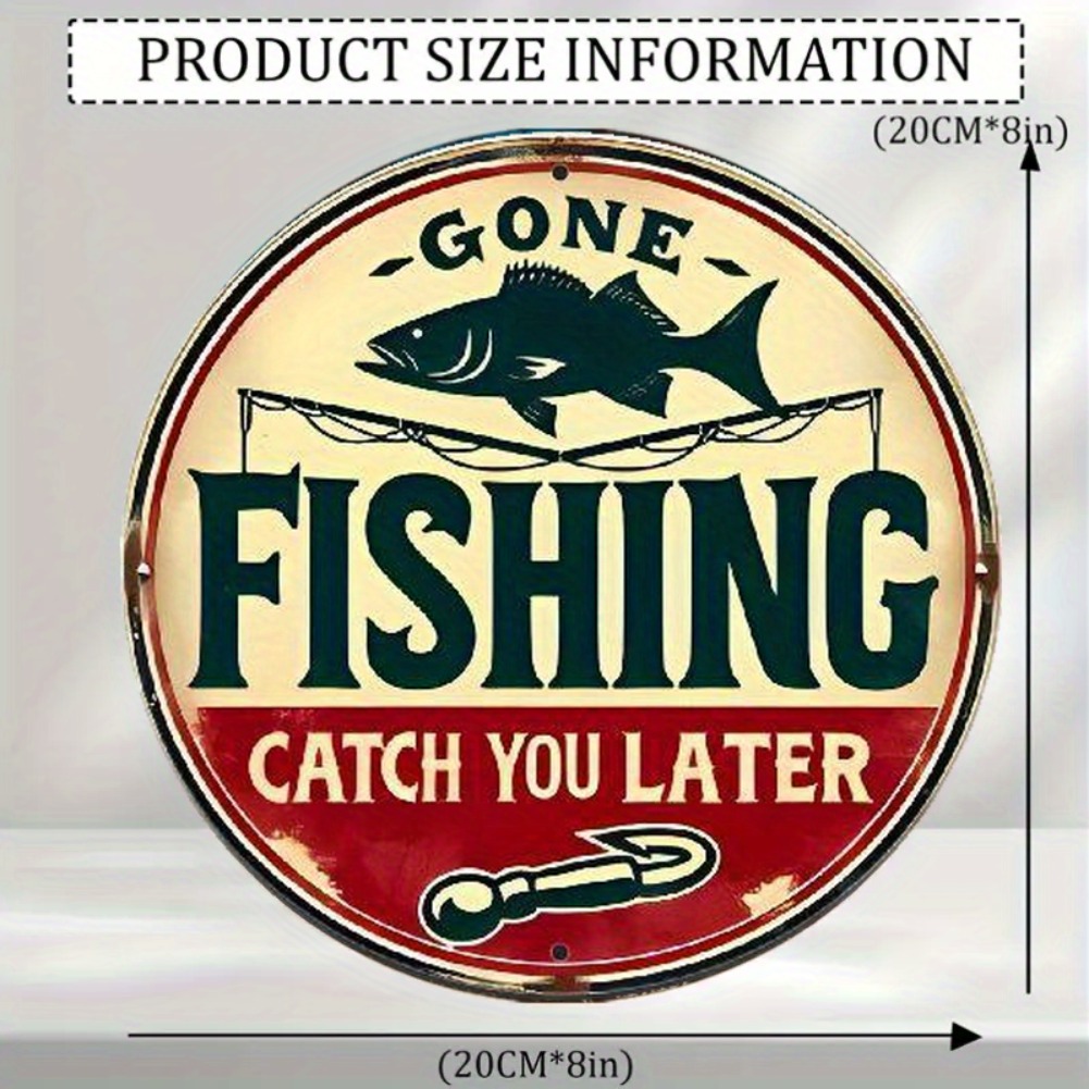 Vintage Fishing Aluminum Sign  - Outdoor Furniture Shop ulasan dan harga