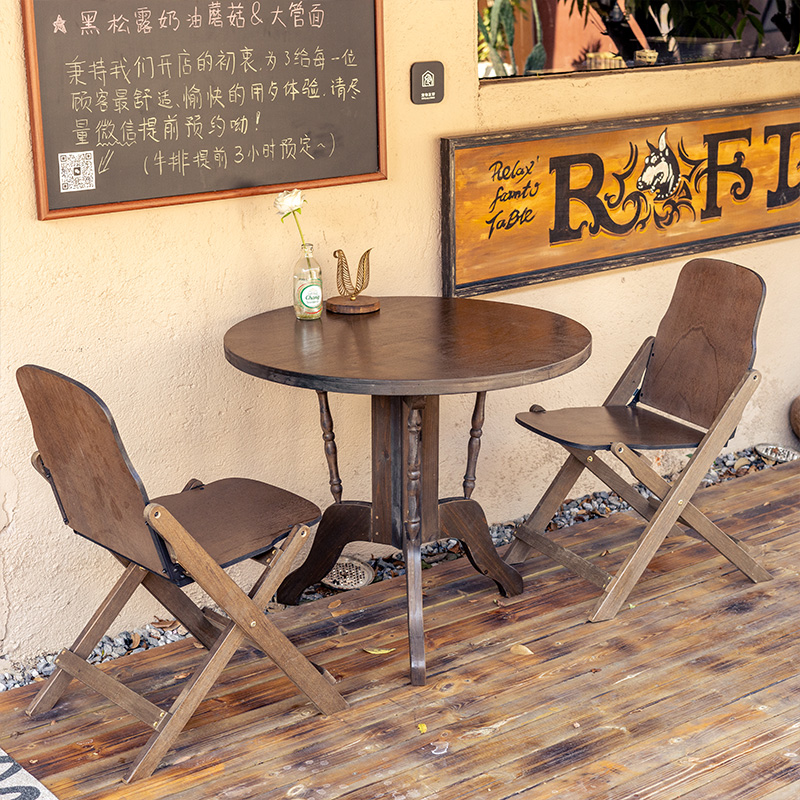 Retro Dining Table Round Table - Outdoor Furniture Shop ulasan dan harga
