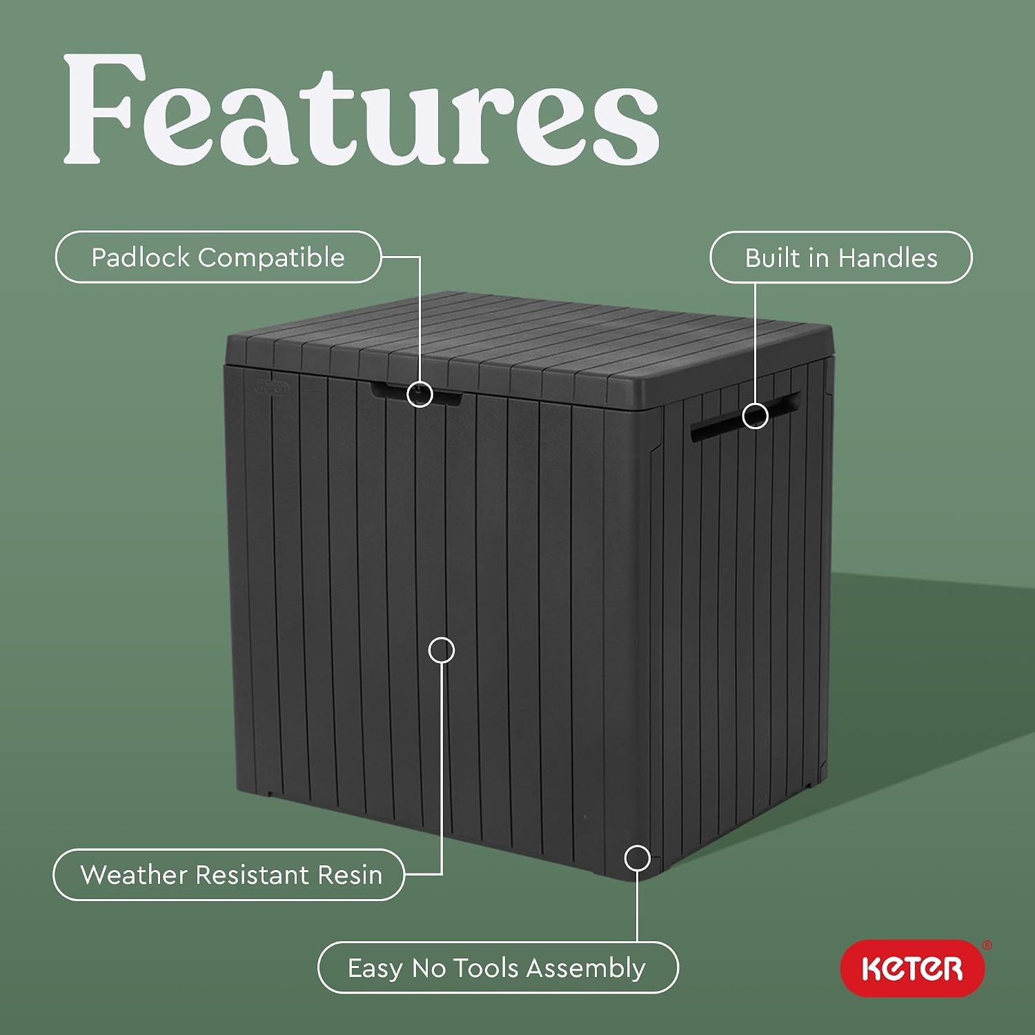 Keter City 30 Gal Outdoor Stor - Outdoor Furniture Patio ulasan dan harga