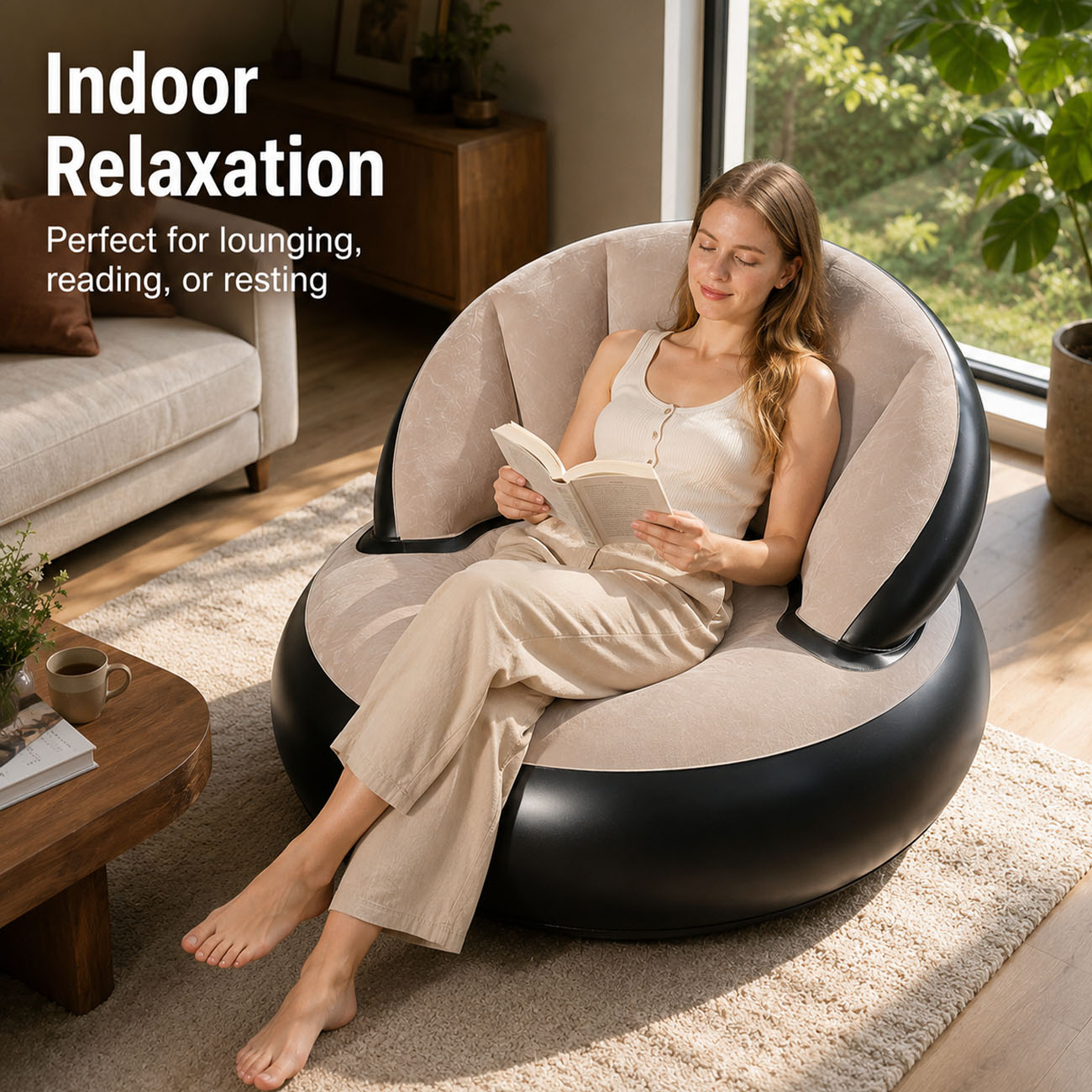 Inflatable Chair for Adults, F - Outdoor Furniture Lounge Chair ulasan dan harga
